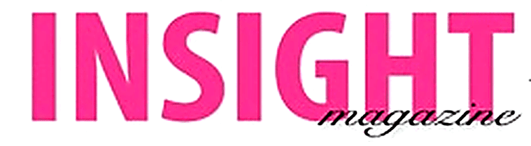 Bold pink INSIGHT magazine lettering